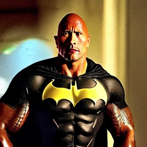 Image similar to Dwayne Johnson as Spiderbatman , an film still