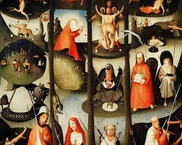 Image similar to hieronymus bosch concept of diversity equity and inclusion