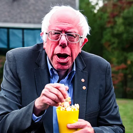 Prompt: bernie sanders eating candy corn