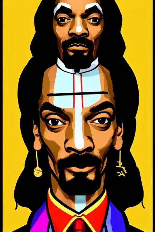 Prompt: saint snoop dogg. pop art, pixel, bioshock art style, gta chinatown art style, dynamic proportional, dynamic composition, face features, body features, ultra realistic art, digital painting, concept art, smooth, sharp focus, illustration, intricate, without duplication, elegant, confident posse, art by artgerm and richard hamilton and mimmo rottela
