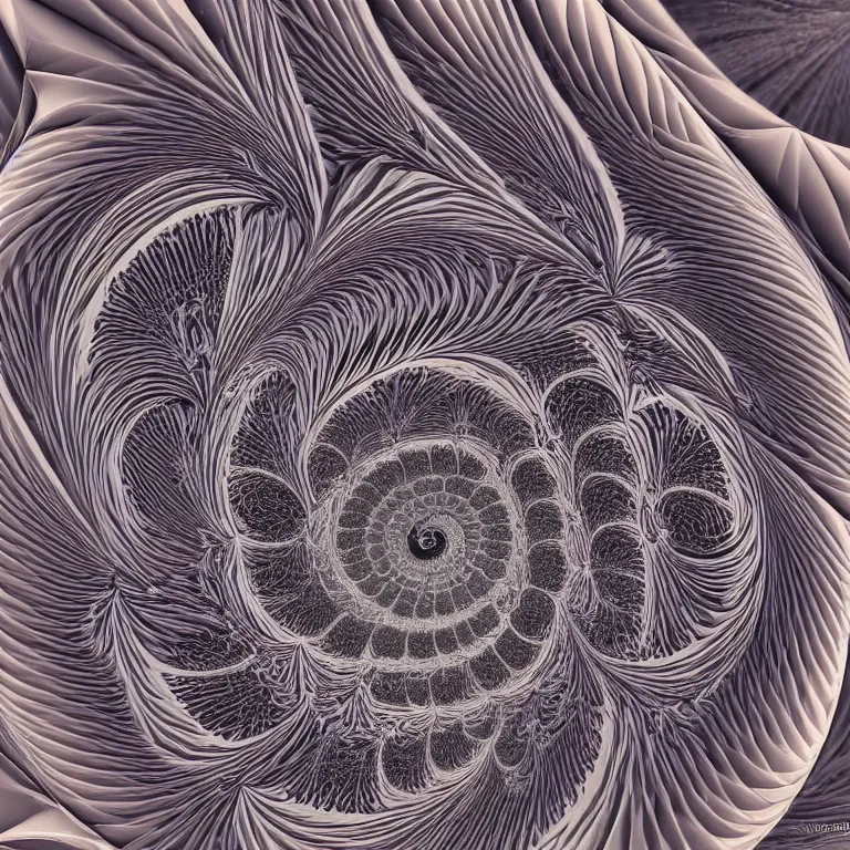 Image similar to highly detailed generative art of a sonic fibonacci mandelbulb fractal in muted colors, perfect symmetry