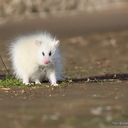 Image similar to fuzzy cute white messy fur rat hdr photography award winning