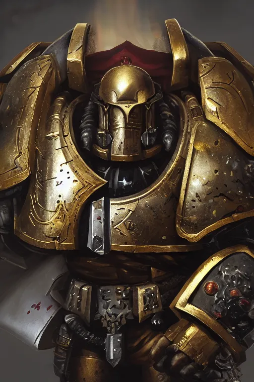 Image similar to armor portrait heros warhammer 4 0 k horus heresy fanart - the primarchs emperor by johannes helgeson animated with vfx concept artist & illustrator global illumination ray tracing hdr fanart arstation zbrush central hardmesh 8 k octane renderer comics stylized