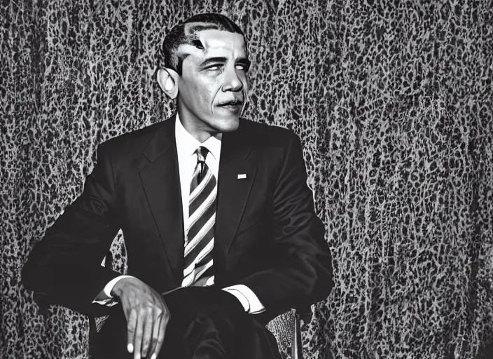 Image similar to Barack Obama in the red Room from Twin Peaks by David lynch