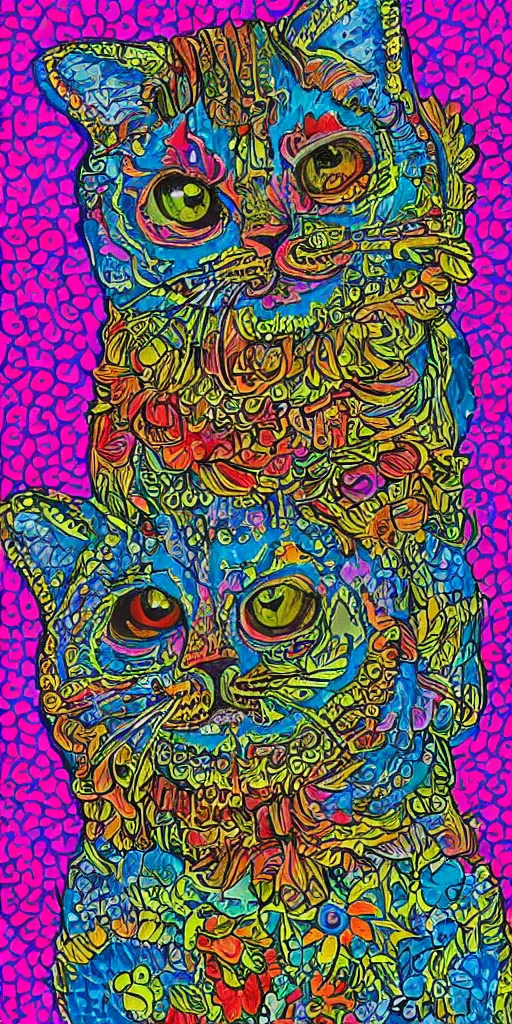 Prompt: portrait of mikky ekko, in the style of louis wain. vivid color. ultra detail.