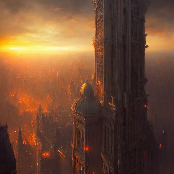 Prompt: matte painting by marc simonetti, jonathan solter, greg rutkowski of tokyo at sunset, masterpiece, cinematic, hyperdetailed, photorealistic, hyperrealism, architecture, aerial view,