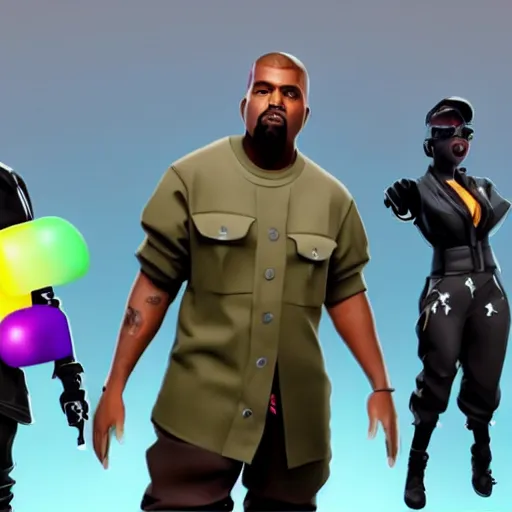 Image similar to kanye west fortnite collaboration