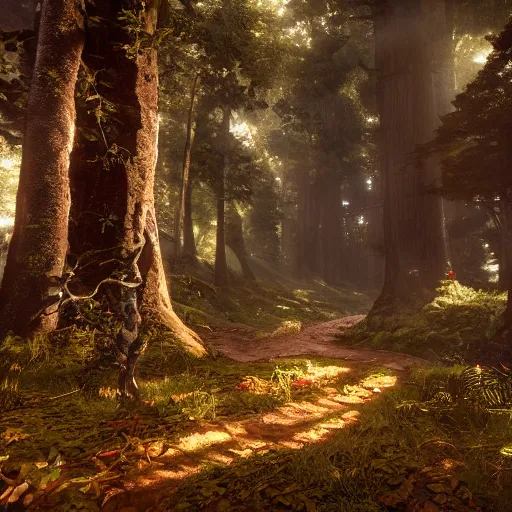 Prompt: a heavenly forest,fantasy,cinematic,realistic,hyperdetailed,ultradetail,8k,unreal engine 5