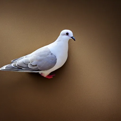 Prompt: high quality studio photography of a dove, solid background - W 960
