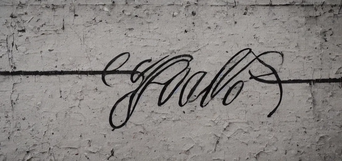 Prompt: a beautiful typographical graffiti, depth of field, natural light
