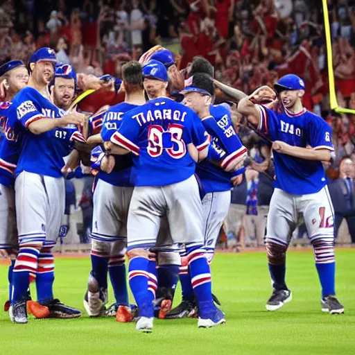 Prompt: the rangers winning a teacup