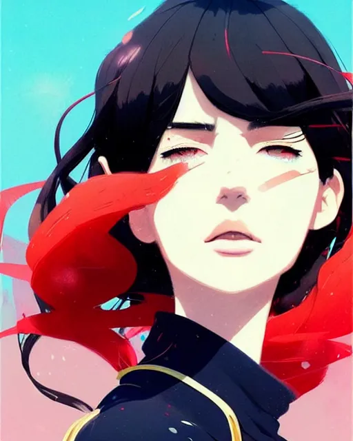 Image similar to a ultradetailed beautiful panting of a stylish woman wearing a sailor uniform, she has black hair, by conrad roset, greg rutkowski and makoto shinkai, trending on artstation