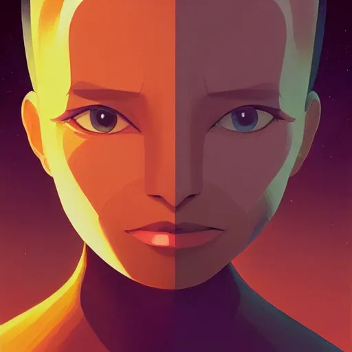 Image similar to face icon stylized minimalist the day the earth stood still 1 9 5 1, loftis, cory behance hd by jesper ejsing, by rhads, makoto shinkai and lois van baarle, ilya kuvshinov, rossdraws global illumination