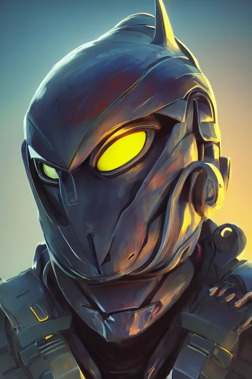 Image similar to epic mask helmet robot ninja portrait stylized as fornite style game design fanart by concept artist gervasio canda, behance hd by jesper ejsing, by rhads, makoto shinkai and lois van baarle, ilya kuvshinov, rossdraws global illumination radiating a glowing aura global illumination ray tracing hdr render in unreal engine 5