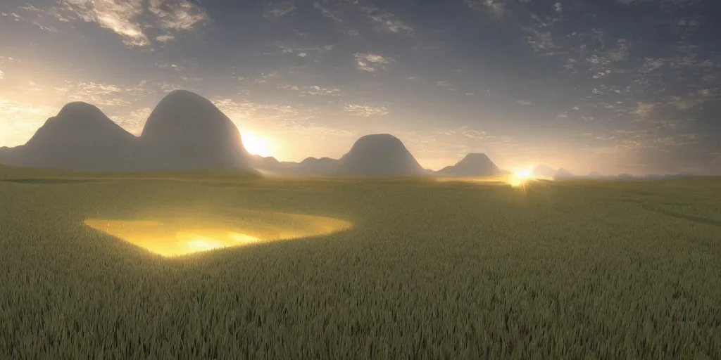 Prompt: the grand landscape of the endless maze, art by kotaro chiba, volumetric lighting