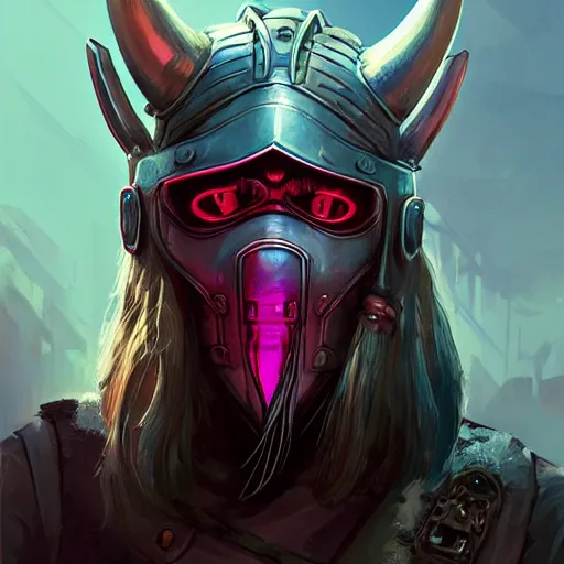 Image similar to cyberpunk viking helmet mask warrior goddess robot ninja fantasy, art gta 5 cover, official fanart behance hd artstation by jesper ejsing, by rhads, makoto shinkai and lois van baarle, ilya kuvshinov, ossdraws