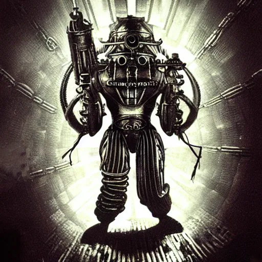 Image similar to bioshock bouncer hr giger