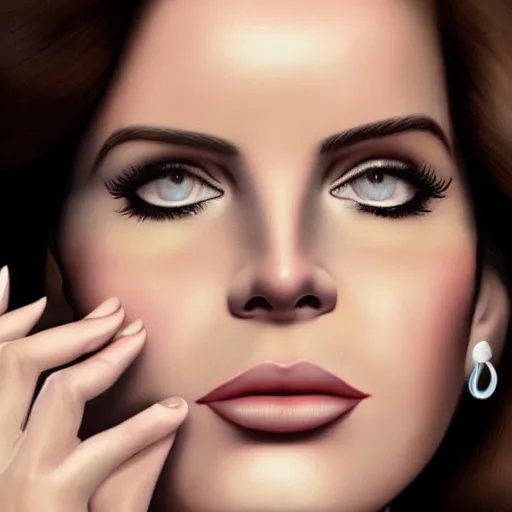 Image similar to Lana del rey in a hand cream commercial, photorealistic, detailed, studio