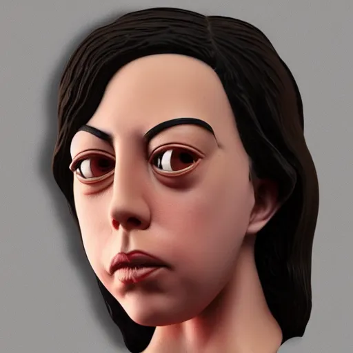 Image similar to aubrey plaza made out of polymer clay detailed sculpture trending on artstation