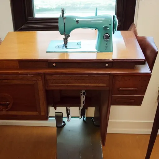 Prompt: a cabinet sewing a horn