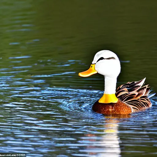 Prompt: a very happy duck 5 4 years old