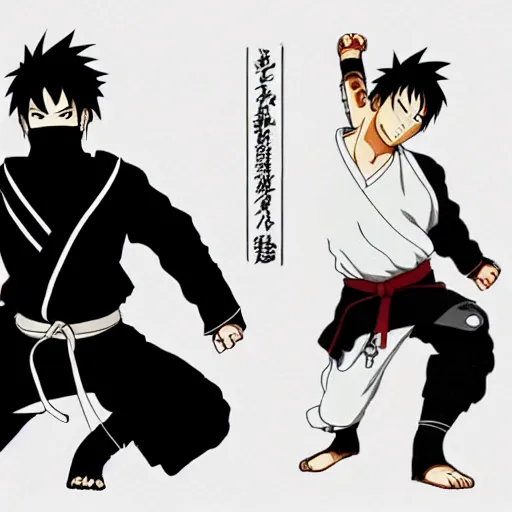 Image similar to a ninja/martial-artist in the style of Masashi Kishimoto in the style of akira toriyama detailed realistic High Resolution HD 8k character portraits concept art