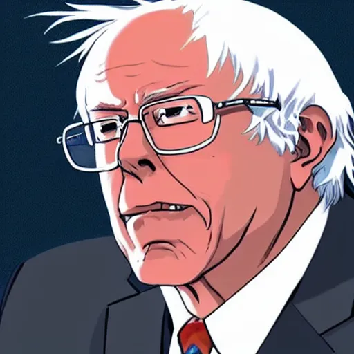 Bernie Sanders as a character from popular anime