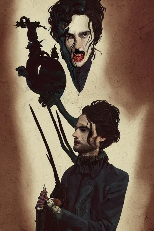 Image similar to tom sturridge as dream in sleepy hollow, full body, big two toned eyes, teeth gritted, horror, intricate details, cinematic, epic, realistic, anatomy, tomer hanuka, uplight, artstation, photorealistic, scary