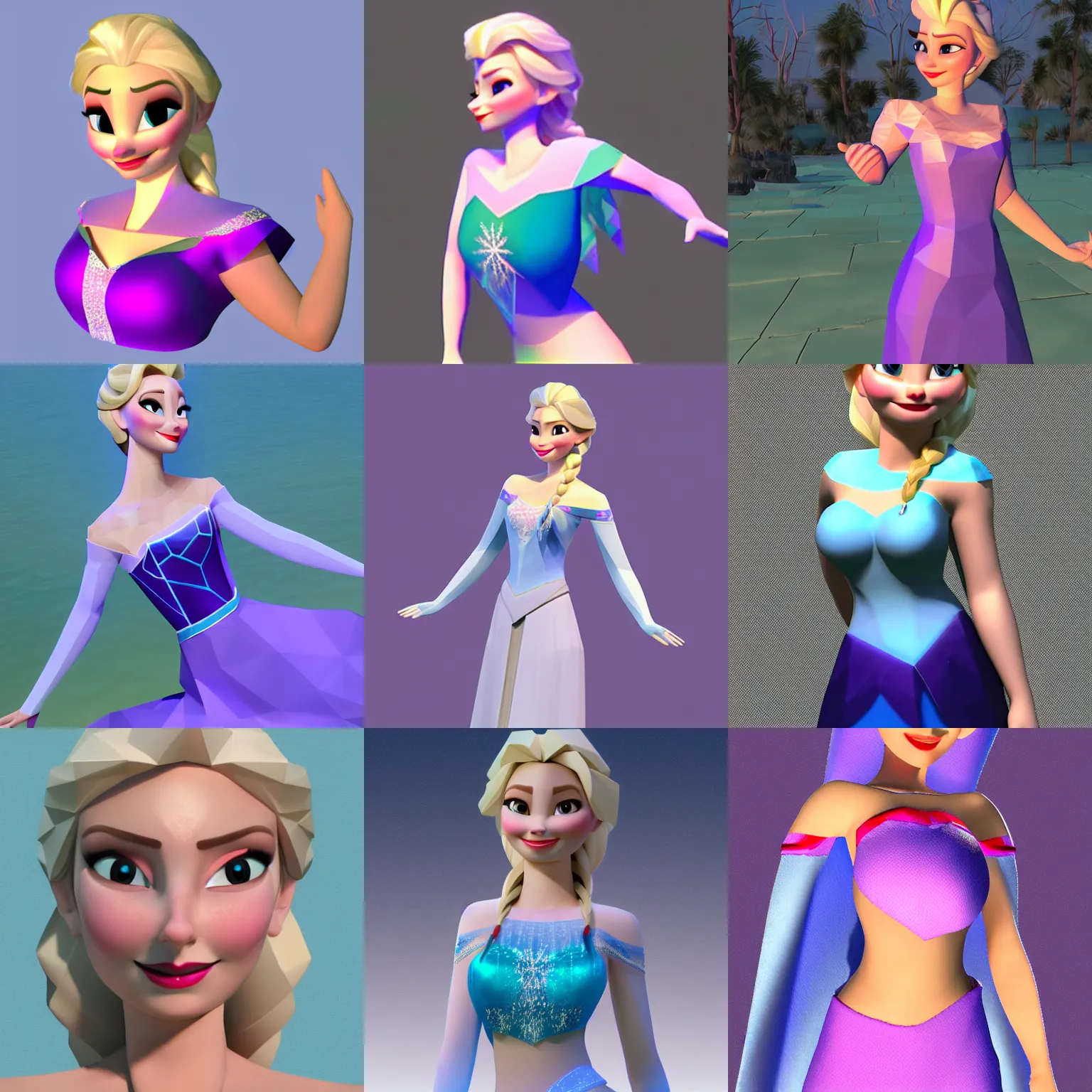 Prompt: elsa low poly