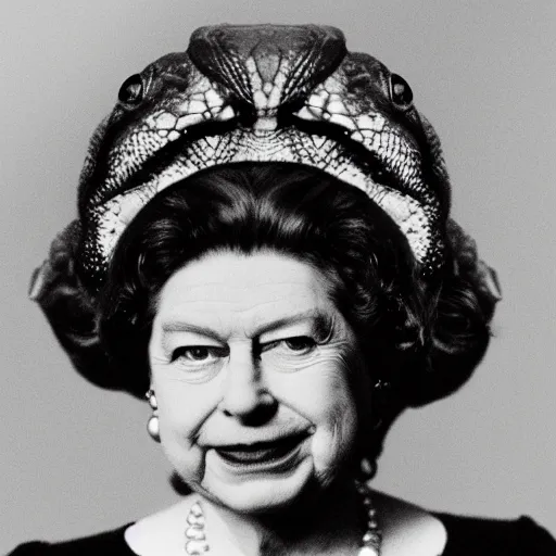 Image similar to picture of half human half lizard queen Elizabeth