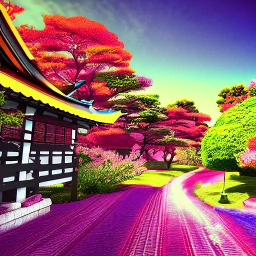 Prompt: japan on lsd, psychedelic, unreal engine,