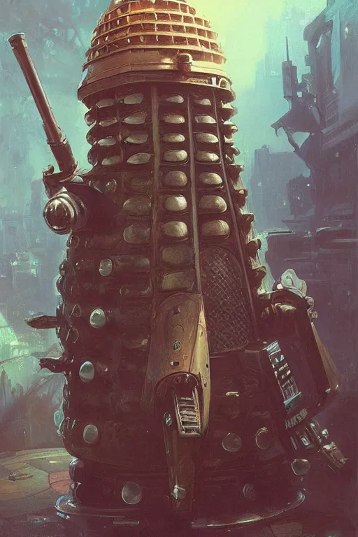 Prompt: Dalek, portrait by Stanley Artgerm Lau, greg rutkowski, thomas kindkade, alphonse mucha, loish, norman Rockwell