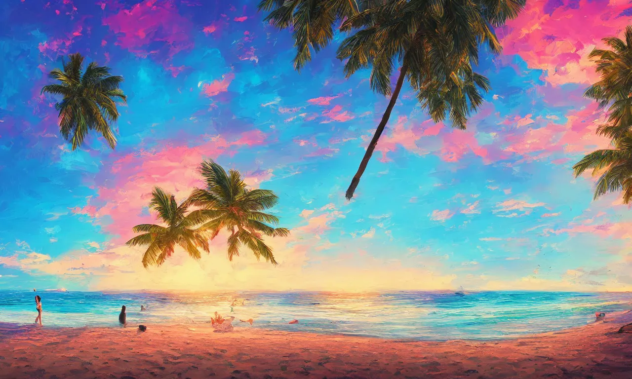 Image similar to paradise beach by alena aenami artworks in 4 k