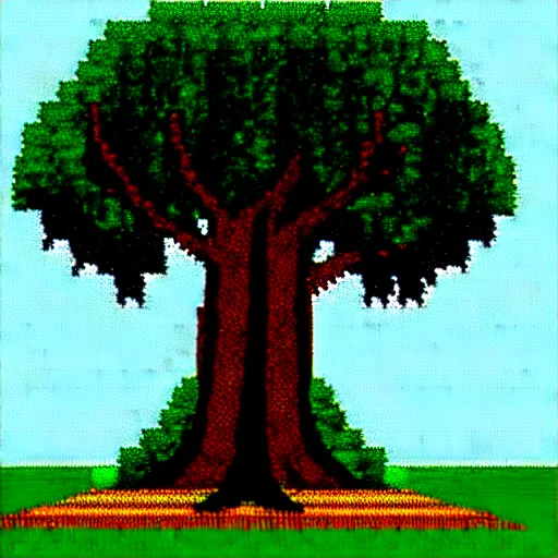 Image similar to giant tree ,pixel art