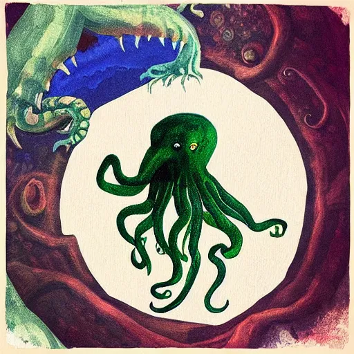 Image similar to “Cthulhu illustrated in the style of Eric Carle”