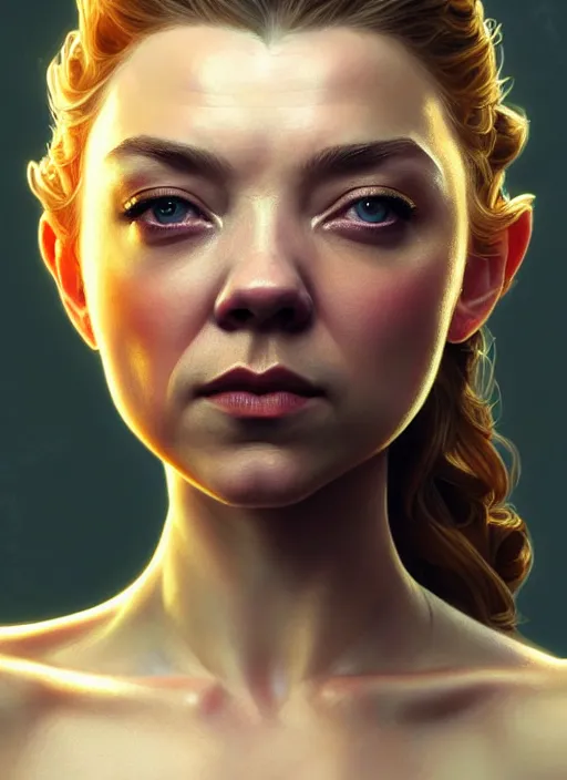 Prompt: natalie dormer wearing in a pool of honey, beautiful seductive face, intricate, elegant, highly detailed, digital painting, artstation, concept art, smooth, sharp focus, illustration, art by artgerm and greg rutkowski and alphonse mucha, horizon zero dawn 8 k