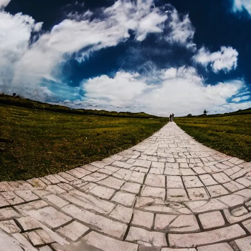 Prompt: walking around in heaven, clouds, GoPro, wide angle lens, high resolution 8k,