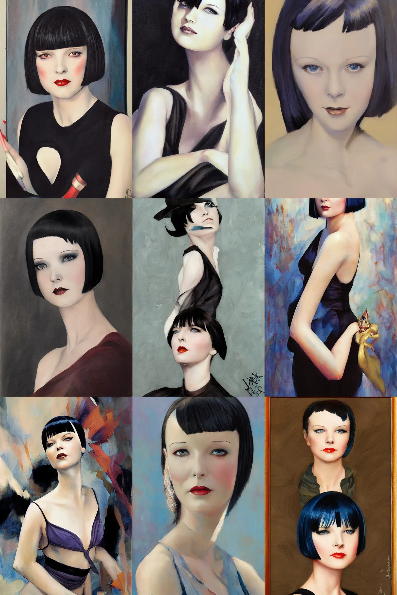 Prompt: mary louise brooks, painting by rob rey and jesper ejsing, award winning