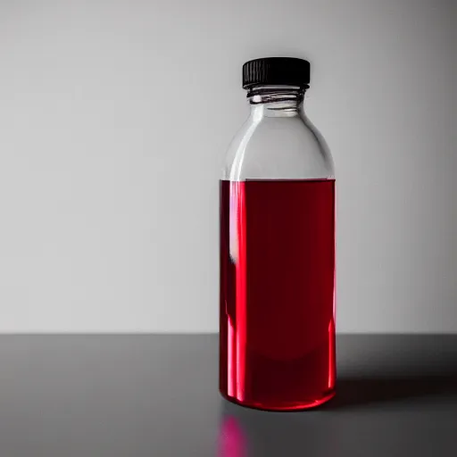 Prompt: a studio photo of a red health potion in a beautiful looking flask, dramatic lighting