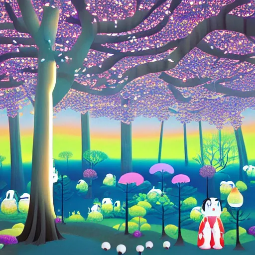 Image similar to forest in the morning light, by Chiho Aoshima, masterpiece