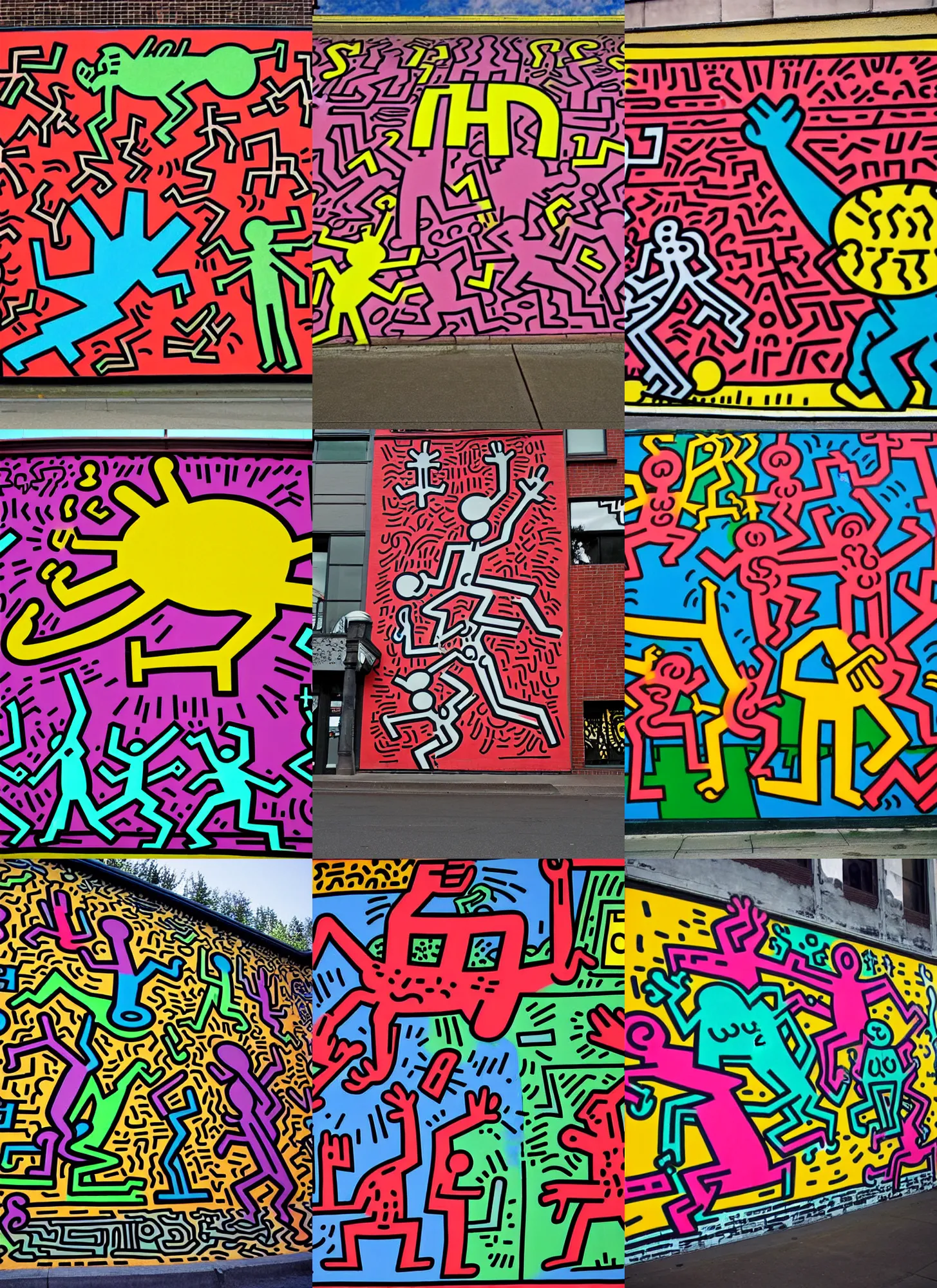 portland oregon, by keith haring | Stable Diffusion