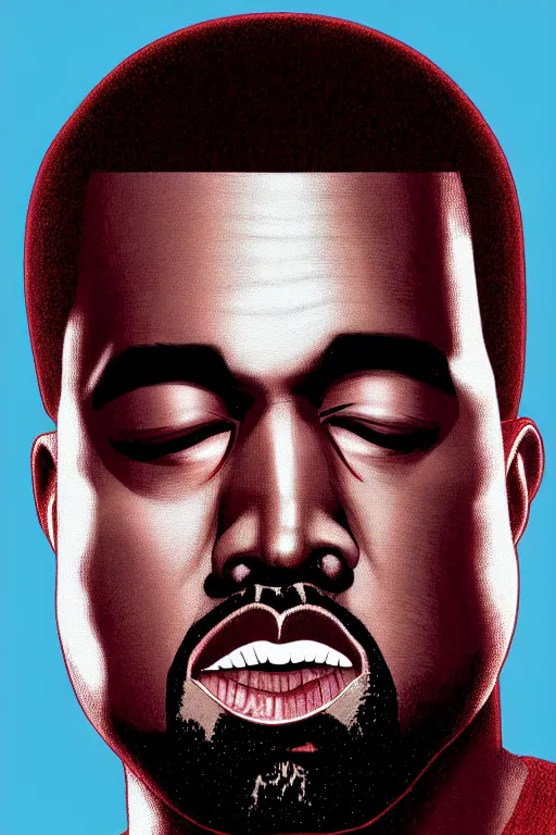 Prompt: kanye west, manga cover art, detailed color portrait, artstation trending, 8 k, greg rutkowski