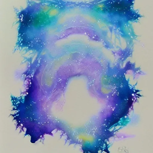 Image similar to frosted astral glacial scarves watercolor artwork confirmed orb
