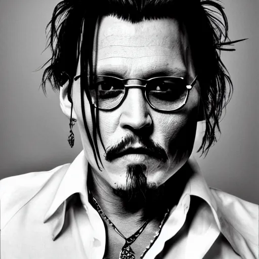 portrait of johnny depp as a mafia boss, symmetrical, | Stable ...