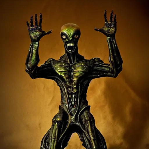 Image similar to terrifying alien overlord statue, magnificent masterpiece