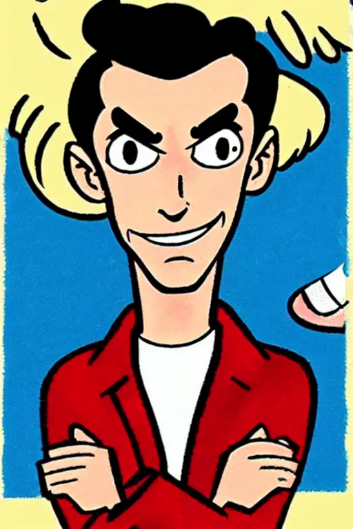 Image similar to jughead jones, in the style of dan decarlo, as drawn by dan decarlo for archie comics,