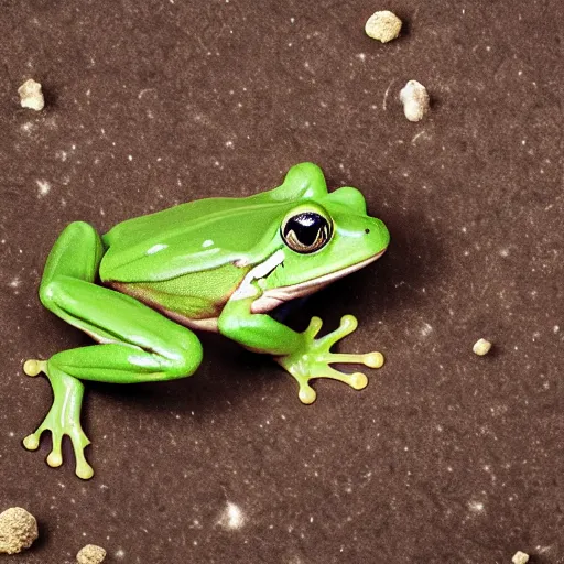 Prompt: 8k photograph of a miniature frog