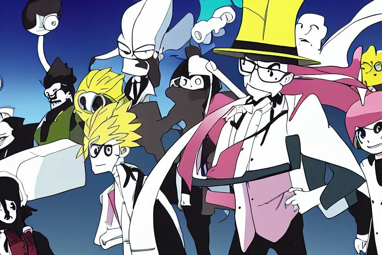 Image similar to Studio Trigger anime still of the Breaking Bad (2008) remake