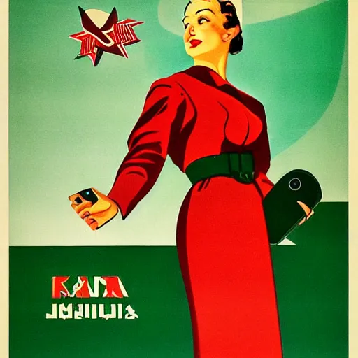 Image similar to 1950 Soviet propaganda poster of iPhone