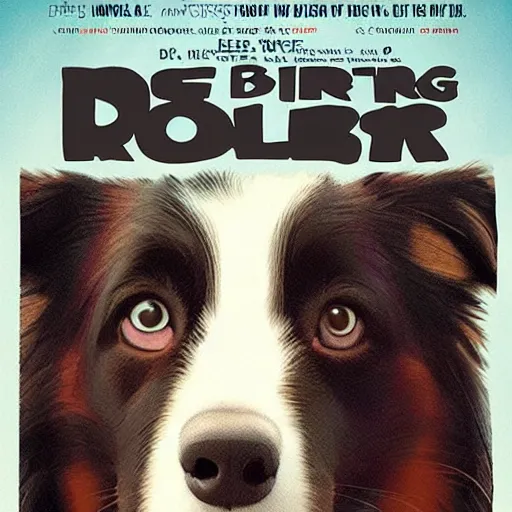 Image similar to movie poster for disney movie about border collie dog saving the world